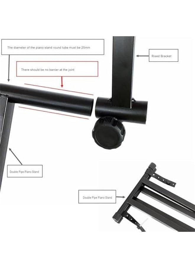 Generic - L Shaped Keyboard Stand Extension Adapter, 2-Tier Electronic Piano Rack with Adjustable Width from 42-75cm, Ideal for Music Enthusiasts and Performers - Image 1