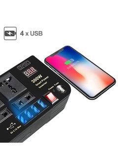 BYGD 200W Car Power Inverter,DC 12V to 110V AC Converter,DC 24V To 220V AC Converter With 1 Socket Cigarette Lighter Adapter And 3 USB Ports Charger Adapter,Car Accessories  - Image 4