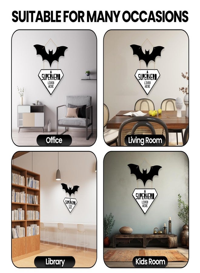 Kaameri Bazaar Bat Wall Sculpture | Wooden Wall Hanging Art for Living Room & Bedroom | Stylish Wall Decoration & Home Decor Gift Item - Image 2
