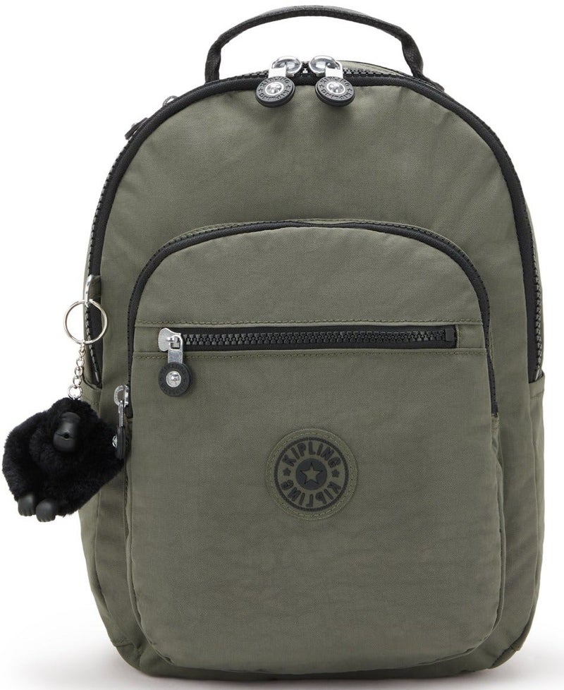 kipling Seoul Small Unisex Backpack (With Laptop Protection) - Green Moss - Image 1