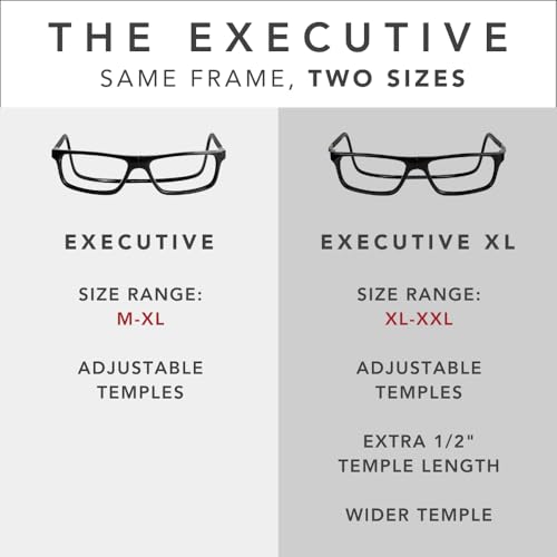 Clic Magnetic Reading Glasses for Men or Women, Computer Readers, Executive XL (XL-XXL, Black, 1.50 Magnification) - Image 5