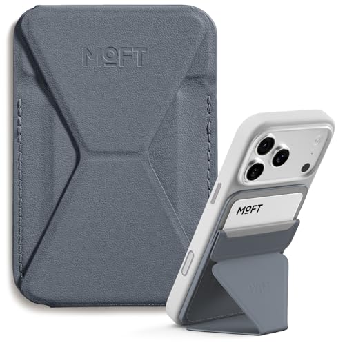 MOFT Magnetic Wallet Stand Compatible with iPhone 171615141312 Series Angle Adjustment Magsafe Compatible MOVAS Phone StandCool Grey - Image 1