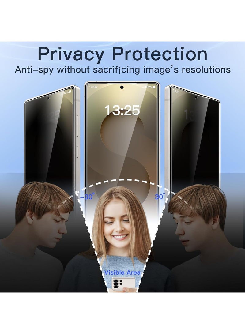 DUSALA 2 Pack Samsung Galaxy S25 Edge Privacy Screen Protector,Support Fingerprint Unlock Screen Protector for Samsung Galaxy S25 Edge,High hardness Tempered Glass Film,Anti-Scratch Case - Image 2