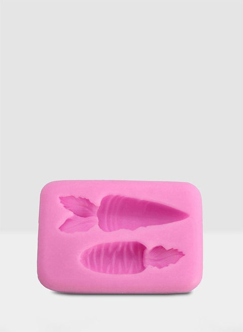 2-Cavity Decorative Sweet Carrot Mould Pink