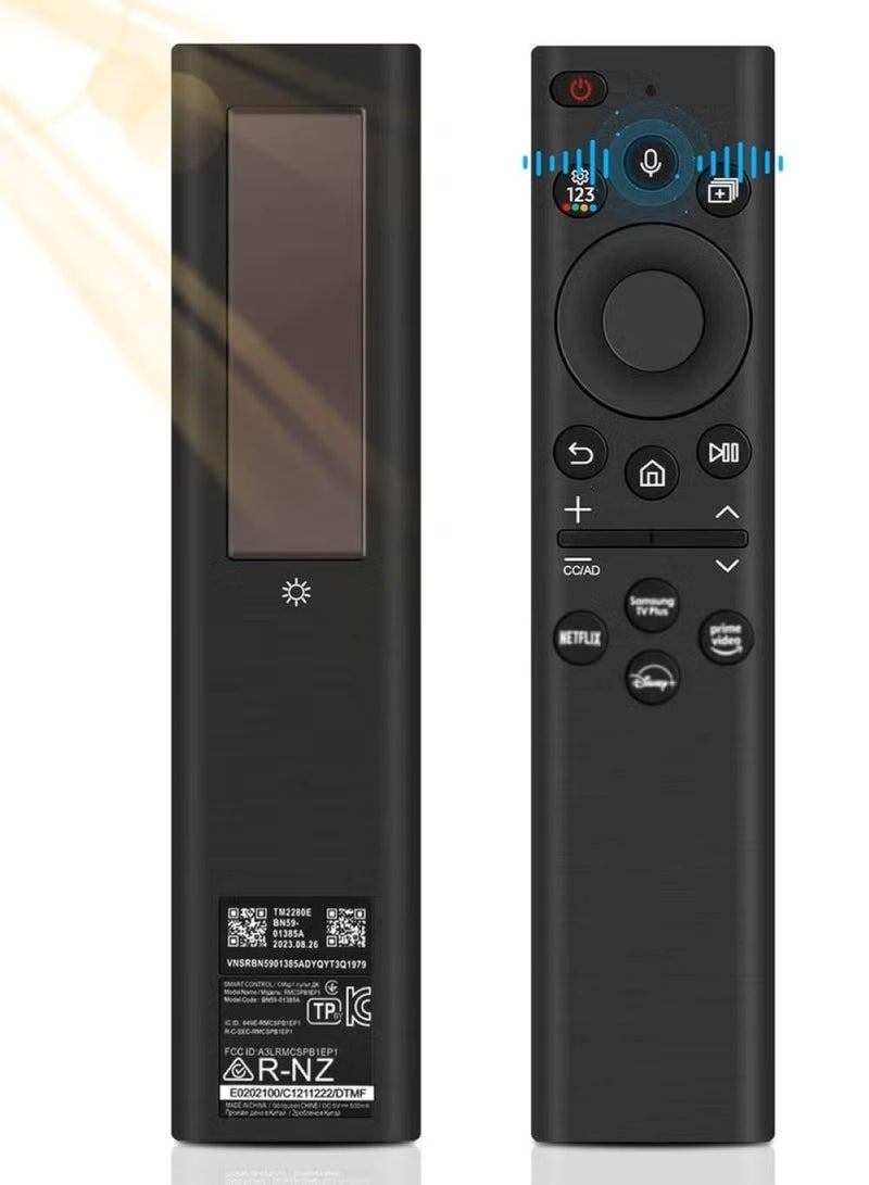 BN59-01385A Solar Voice Replacement Remote Control for Samsung TV – Universal Rechargeable, 4 Shortcut Buttons for 2021-2022 Neo LED Smart 4K Ultra HD TVs - Image 1
