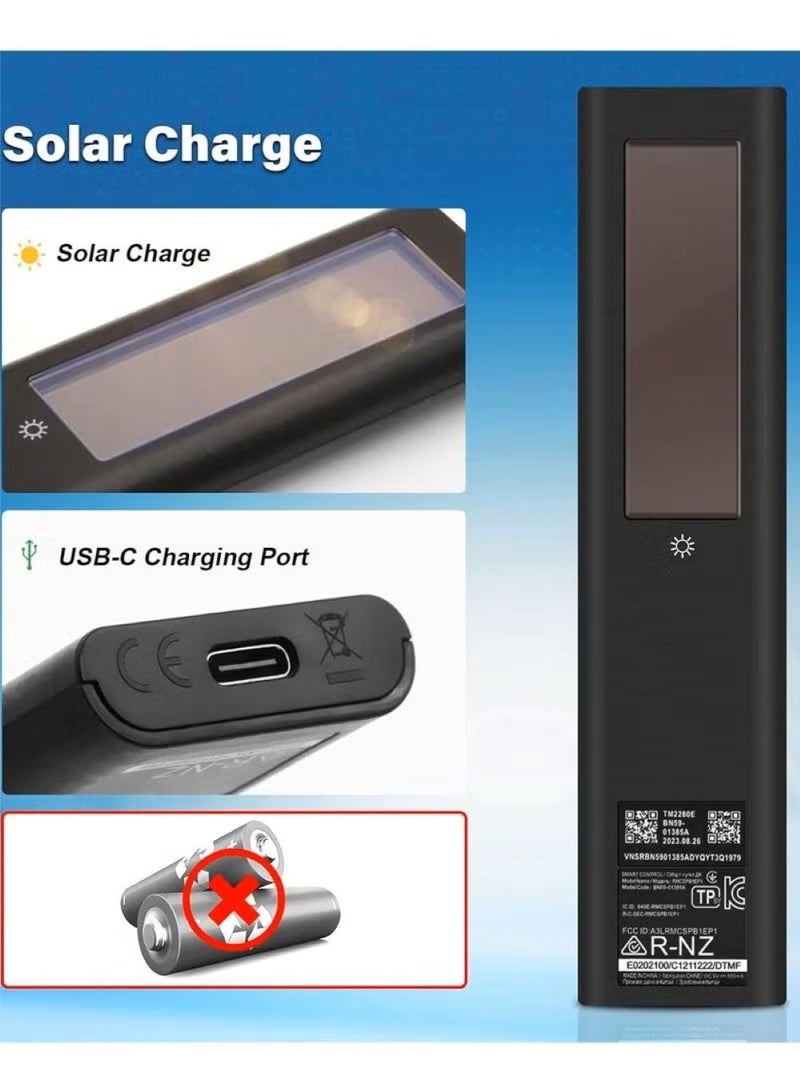 BN59-01385A Solar Voice Replacement Remote Control for Samsung TV – Universal Rechargeable, 4 Shortcut Buttons for 2021-2022 Neo LED Smart 4K Ultra HD TVs - Image 2