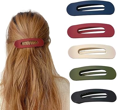 UPSTORE 5Pcs Large Flat Claw Clips Alligator Hair Clips for Styling Sectioning Nonslip Side Duck Bill Hair Clips Matte Finish Hair Barrettes Hair Accessories for Women Girls Radnom color - Image 1