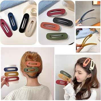 UPSTORE 5Pcs Large Flat Claw Clips Alligator Hair Clips for Styling Sectioning Nonslip Side Duck Bill Hair Clips Matte Finish Hair Barrettes Hair Accessories for Women Girls Radnom color - Image 2