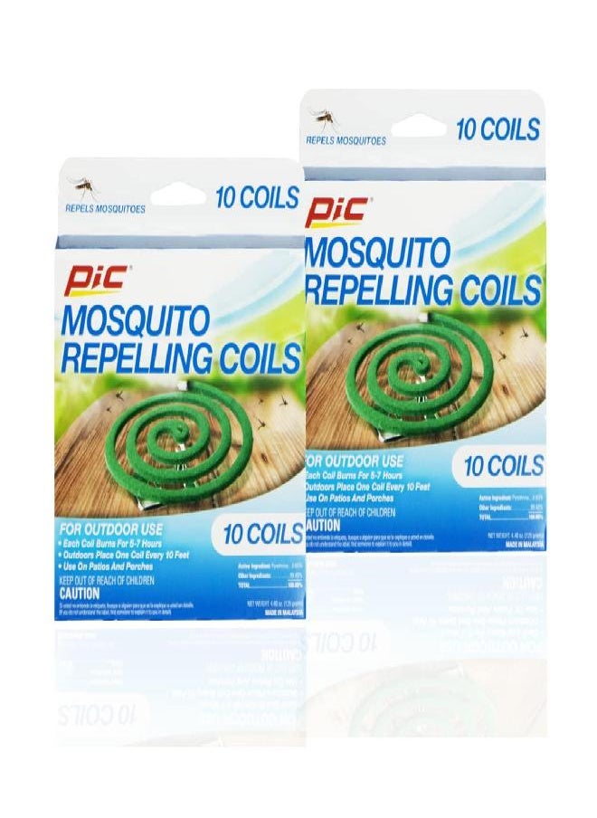 PIC PIC Mosquito Repelling Coils, 10 Count Box, 2 Pack - Mosquito Repellent for Outdoor Spaces - 20 Coils Total  - Image 1