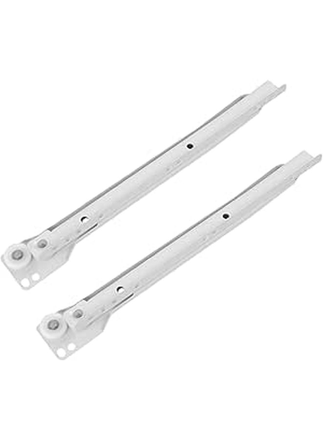 2 Pairs 10 Inch Cabinet Drawer Slides Metal Roller Rails Smooth Quiet - Image 1