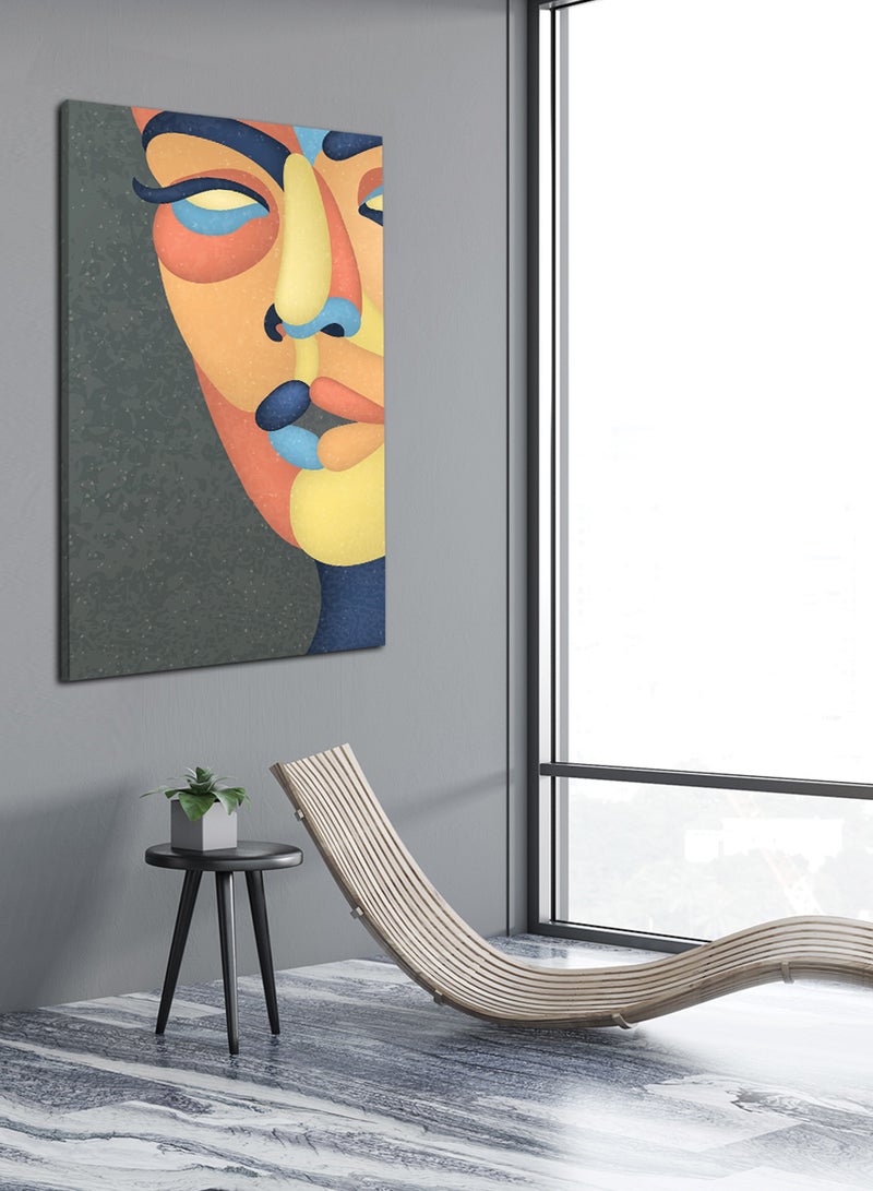 LOWHA Canvas Wall Art Stretched Over Wooden Frame with Woman's Face Abstract Painting  - Image 2