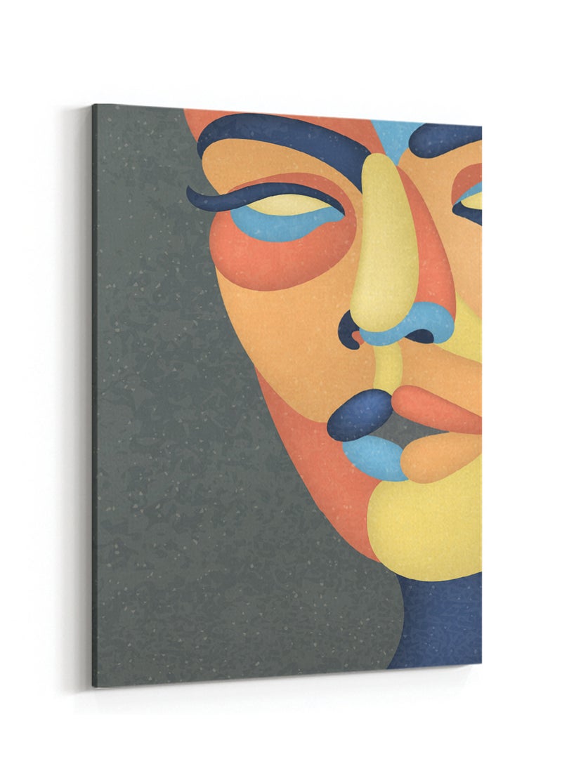 LOWHA Canvas Wall Art Stretched Over Wooden Frame with Woman's Face Abstract Painting  - Image 4