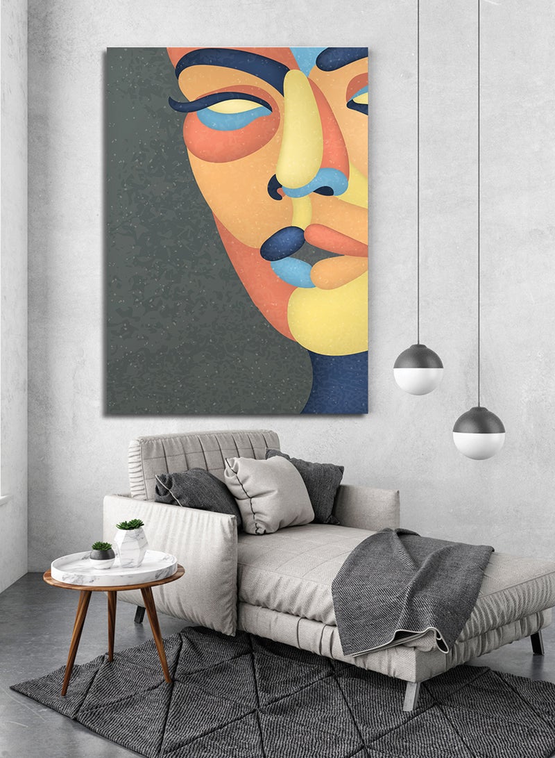 LOWHA Canvas Wall Art Stretched Over Wooden Frame with Woman's Face Abstract Painting  - Image 3