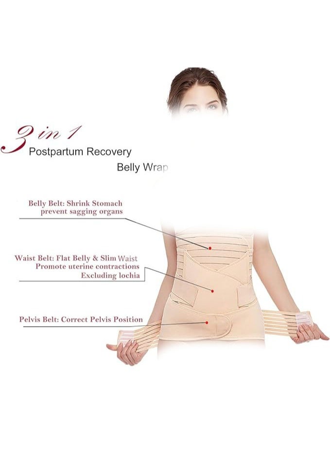 Eworld 3 in 1 Postpartum Girdle Support Recovery Belly Band Corset Wrap Body Shaper for After Birth Postnatal C-Section Waist Pelvis Shapewear Wrap Girdle Support Band Belt Body Shaper - Image 2