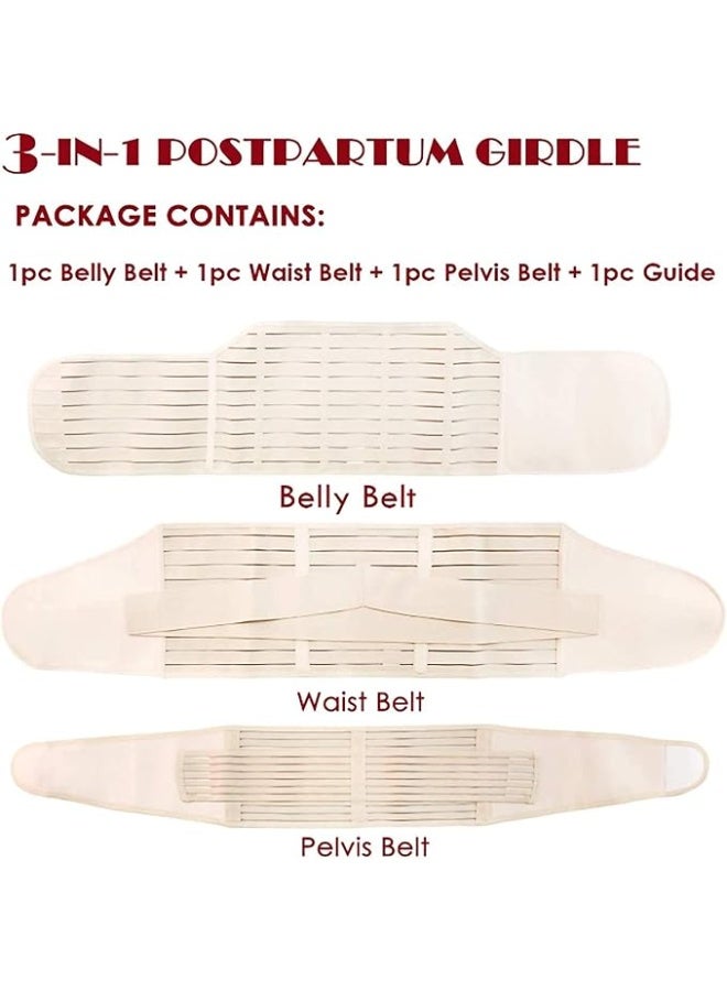 Eworld 3 in 1 Postpartum Girdle Support Recovery Belly Band Corset Wrap Body Shaper for After Birth Postnatal C-Section Waist Pelvis Shapewear Wrap Girdle Support Band Belt Body Shaper - Image 3