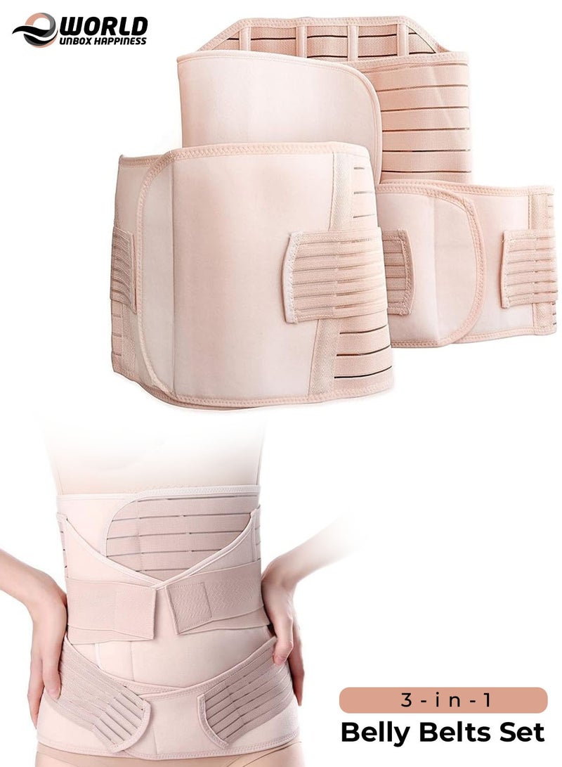 Eworld 3 in 1 Postpartum Girdle Support Recovery Belly Band Corset Wrap Body Shaper for After Birth Postnatal C-Section Waist Pelvis Shapewear Wrap Girdle Support Band Belt Body Shaper - Image 1