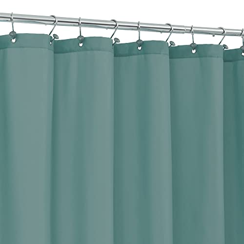 ALYVIA SPRING Teal Fabric Shower Curtain Liner Waterproof - Soft & Light-Weight Cloth Shower Liner with 3 Magnets, Hotel Quality & Machine Washable - Standard Size 72x72, Sea Teal - Image 1
