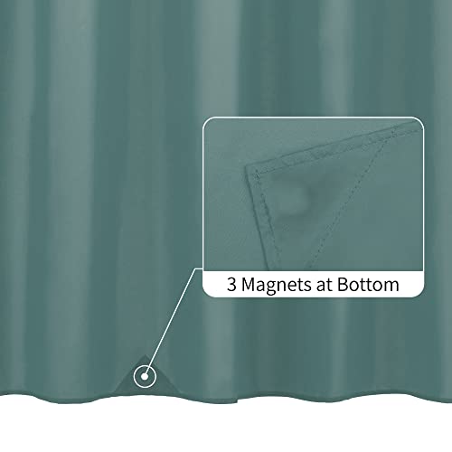 ALYVIA SPRING Teal Fabric Shower Curtain Liner Waterproof - Soft & Light-Weight Cloth Shower Liner with 3 Magnets, Hotel Quality & Machine Washable - Standard Size 72x72, Sea Teal - Image 2