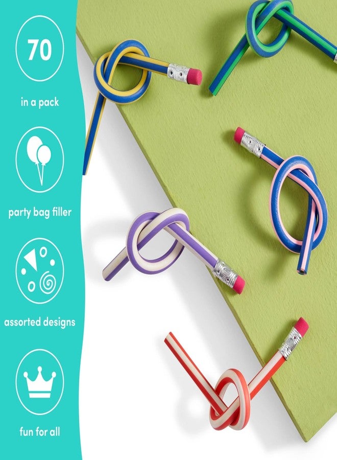 THE TWIDDLERS 70 Fun Novelty Bendy Flexible Pencils - Goodie Bag Filler, Birthday Party Toys, Classroom Gifts Party Favors for Boys & Girls - Image 4
