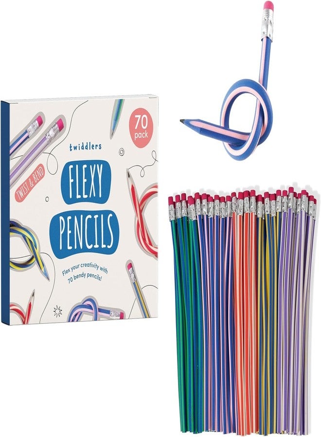 THE TWIDDLERS 70 Fun Novelty Bendy Flexible Pencils - Goodie Bag Filler, Birthday Party Toys, Classroom Gifts Party Favors for Boys & Girls - Image 2