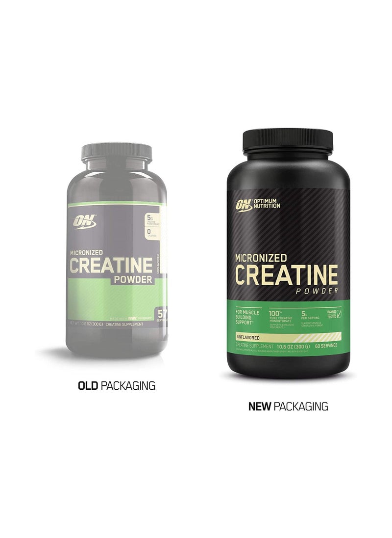 Optimum Nutrition - Micronized Creatine Monohydrate Powder - Unflavored, 300 Grams, 60 Servings - Image 1