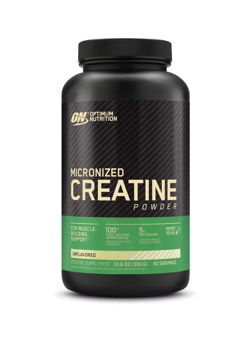 Optimum Nutrition - Micronized Creatine Monohydrate Powder - Unflavored, 300 Grams, 60 Servings - Image 1