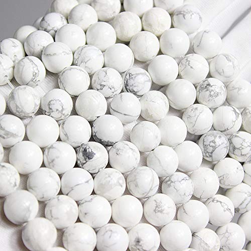 MJDCB Natural Stone Beads White Howlite Round Loose Beads for Necklace Bracelat Jewelry Making (4mm) - Image 5