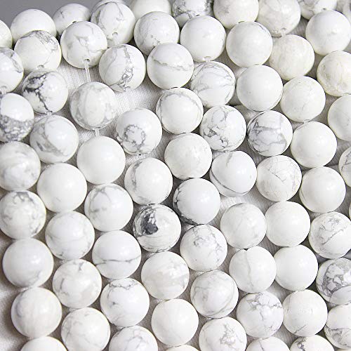 MJDCB Natural Stone Beads White Howlite Round Loose Beads for Necklace Bracelat Jewelry Making (4mm) - Image 4