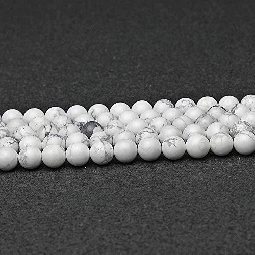 MJDCB Natural Stone Beads White Howlite Round Loose Beads for Necklace Bracelat Jewelry Making (4mm) - Image 3