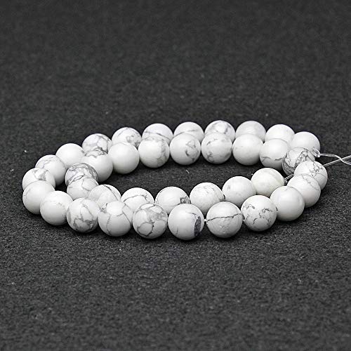 MJDCB Natural Stone Beads White Howlite Round Loose Beads for Necklace Bracelat Jewelry Making (4mm) - Image 2