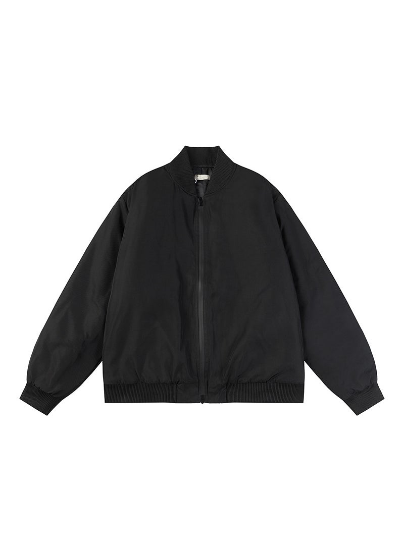 Generic Trendy American Style FOG Essential Stand Collar Jacket Casual Zip-Up Autumn/Winter Essential Mens Womens Same Jacket Black 