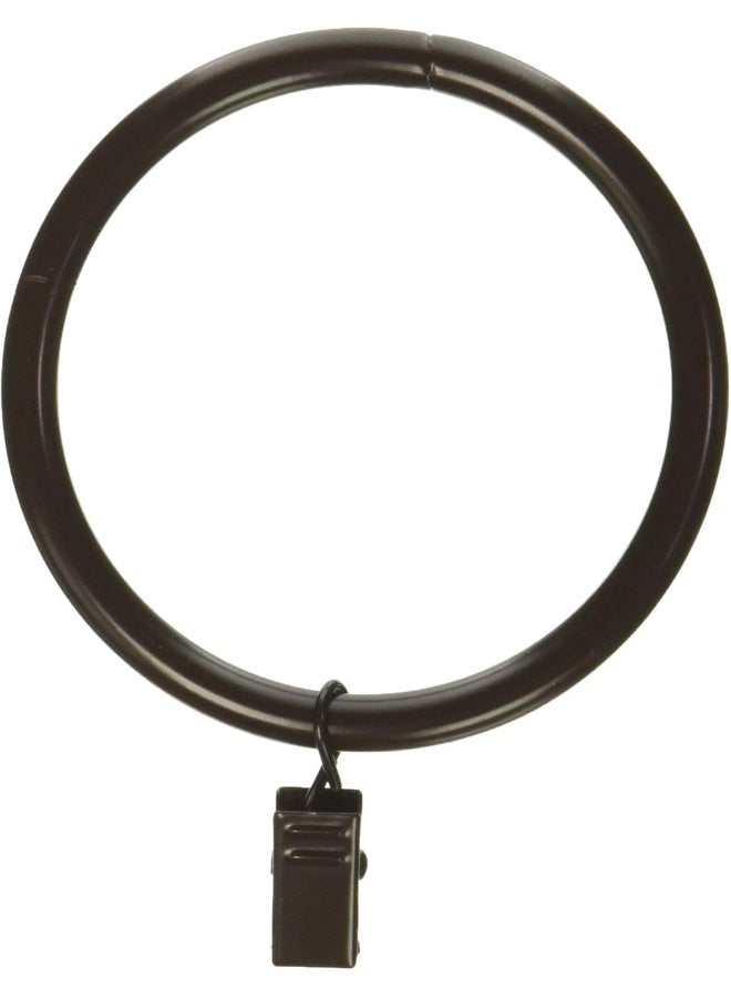 Rod Desyne 1931-07 2-1/2" Curtain Rings with Clip, Cocoa  6"x4"x4" - Image 3