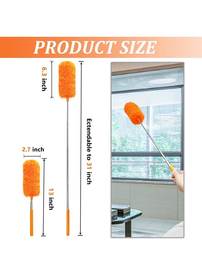 HDongany 4 Pack Microfiber Feather Duster, with Extendable Pole and Bendable Head, Washable Microfibre Cleaning Tool for Cleaning Office, Car, Computer, Furniture, Sofa, Photo Frame - Image 2