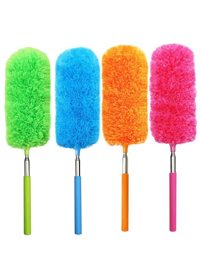 HDongany 4 Pack Microfiber Feather Duster, with Extendable Pole and Bendable Head, Washable Microfibre Cleaning Tool for Cleaning Office, Car, Computer, Furniture, Sofa, Photo Frame - Image 1