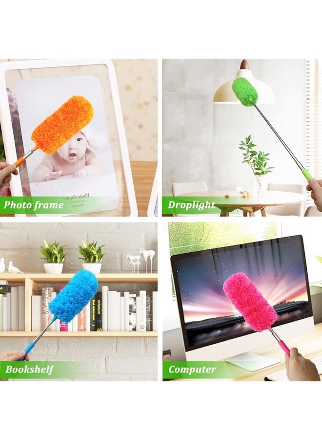 HDongany 4 Pack Microfiber Feather Duster, with Extendable Pole and Bendable Head, Washable Microfibre Cleaning Tool for Cleaning Office, Car, Computer, Furniture, Sofa, Photo Frame - Image 4