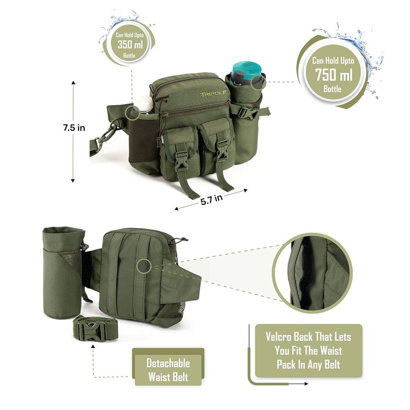 TriPole Waist Pack with Detachable Bottle Holder - Multi-Utility Waist and Sling Bag for Hiking, Cycling, and Backpacking - Image 4