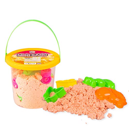 RATNA'S Mini Sand 200g Orange Color for Kids with Assorted Moulds - Sand Kit Activity Toys, Soft Sand Clay Toys for Boys & Girls - Image 1