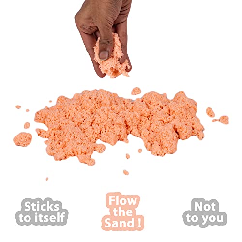 RATNA'S Mini Sand 200g Orange Color for Kids with Assorted Moulds - Sand Kit Activity Toys, Soft Sand Clay Toys for Boys & Girls - Image 4