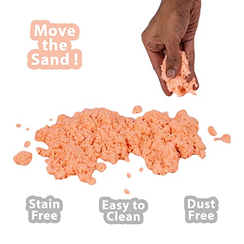 RATNA'S Mini Sand 200g Orange Color for Kids with Assorted Moulds - Sand Kit Activity Toys, Soft Sand Clay Toys for Boys & Girls - Image 2