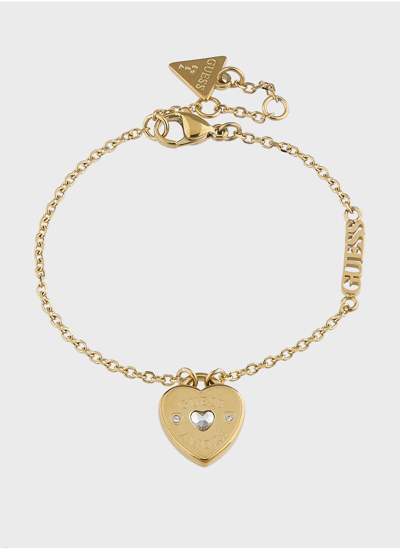 GUESS Jubb05057Jwygs 14Mm Heart Charm Bracelet  - Image 1