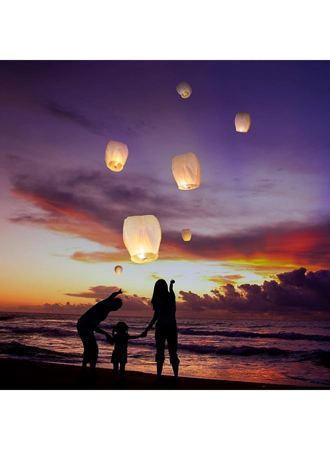 erorex Sky Lanterns China Sky Balloons 9 Pcs White - Image 2