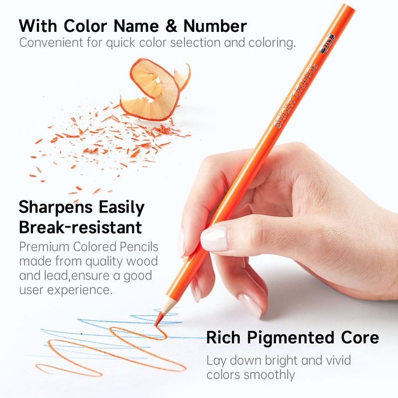 Shuttle Art 172 Colored Pencils for Adult Coloring Books, Soft Core Color Pencil Set for Artist Drawing Sketching Crafting - Image 4