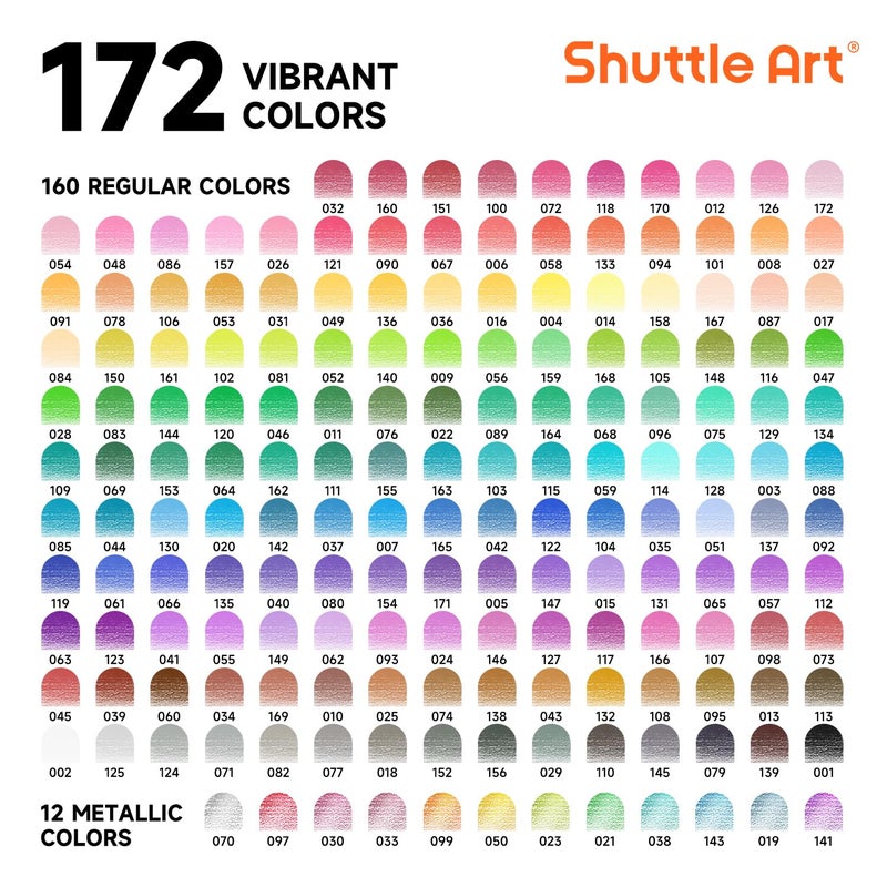 Shuttle Art 172 Colored Pencils for Adult Coloring Books, Soft Core Color Pencil Set for Artist Drawing Sketching Crafting - Image 3