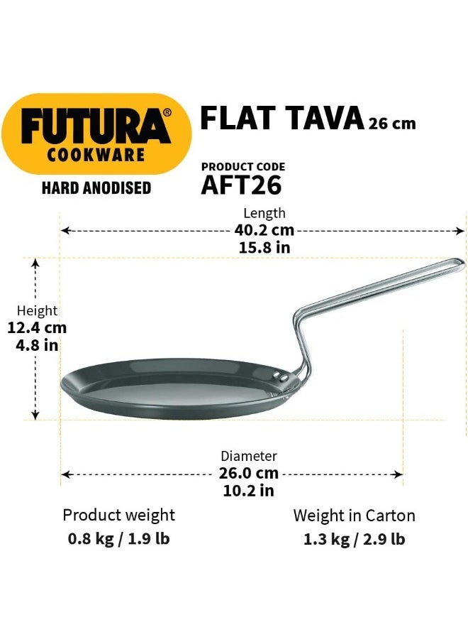 Hawkins Futura Hard Anodised Flat Tawa Aluminium Crepe Maker,Black  - Image 3