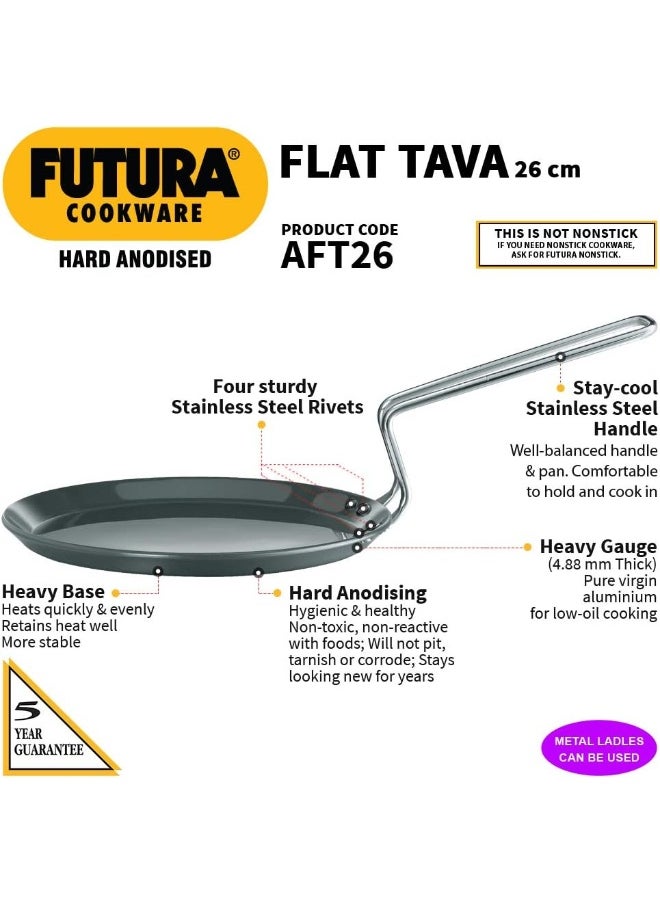 Hawkins Futura Hard Anodised Flat Tawa Aluminium Crepe Maker,Black  - Image 2