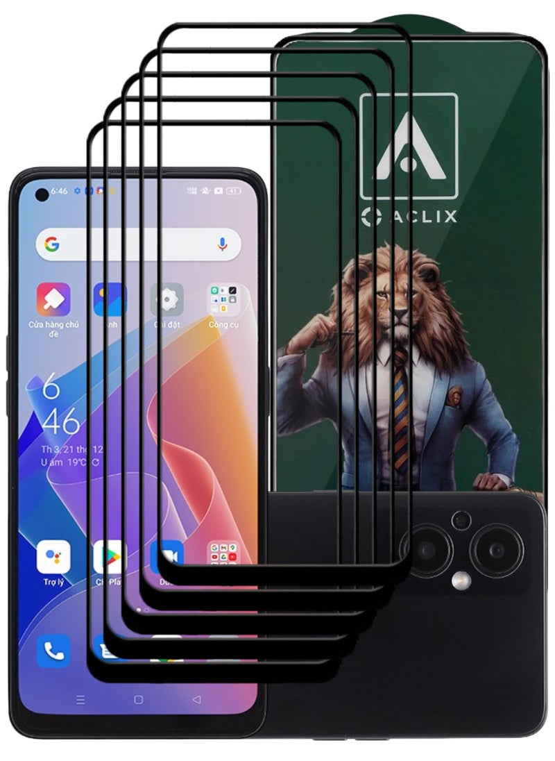 ACLIX 5 Pieces Antistatic ESD Dustproof Premium Quality High Definition Tempered Glass Screen Protector Designed For Oppo Reno7 Z 5G - Image 1
