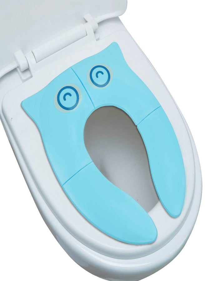FEXONXA مقعد مرحاض محمول للأطفال من فيكسونكسا - غطاء تدريب قابل للطي للأطفال الصغار من الجنسين (من 0.5 إلى 5 سنوات) - محول مرحاض غربي خفيف الوزن وسهل الحمل مع حقيبة حمل - بلاستيك، أزرق - Image 3