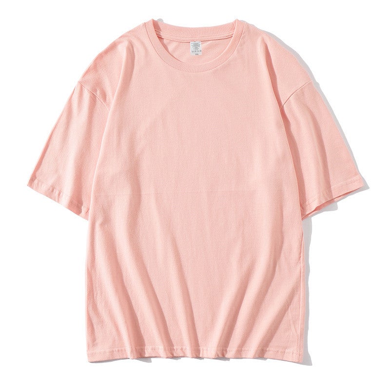 Summer Combed Cotton 180g Crewneck plus size Half Sleeve Loose Shoulder Short Sleeve Men's and Women's Fashion Cotton T-shirt Wholesale - Image 3