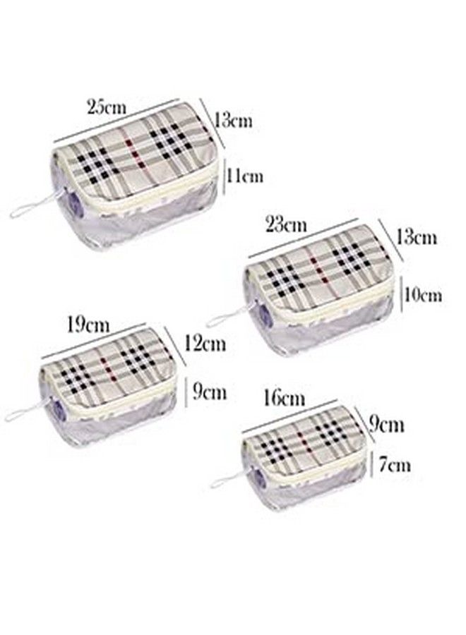 Prink Multipurpose Travelling Vanity Makeup Medicine Accessories Transparent Pouches Combo Of 4 Set Of Pouches  - Image 3