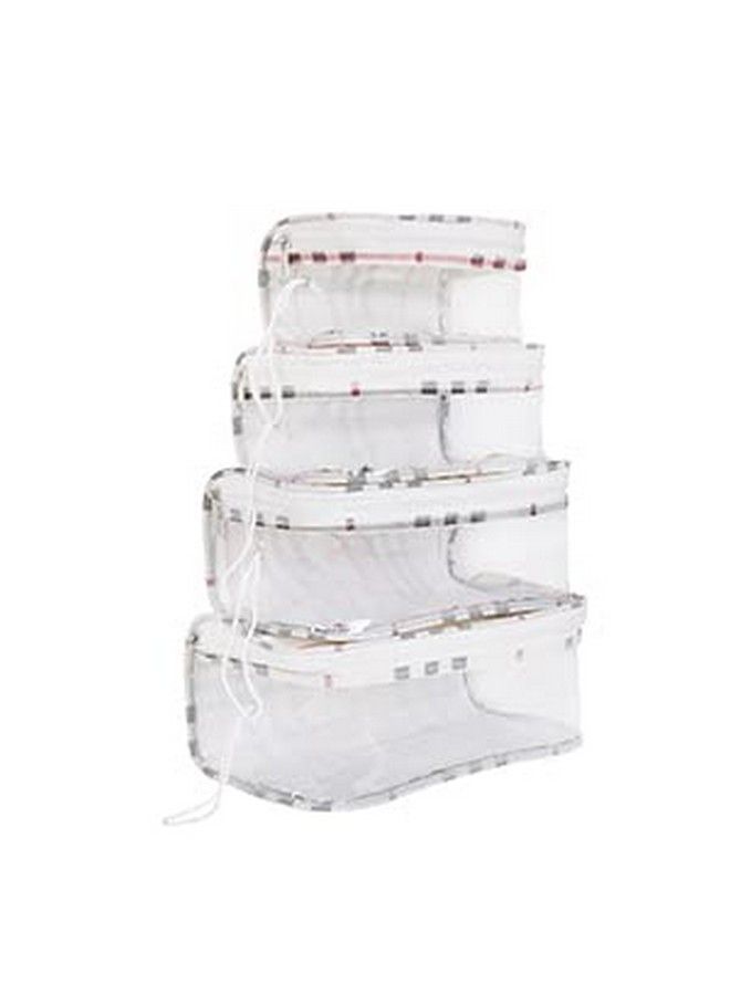 Prink Multipurpose Travelling Vanity Makeup Medicine Accessories Transparent Pouches Combo Of 4 Set Of Pouches  - Image 1